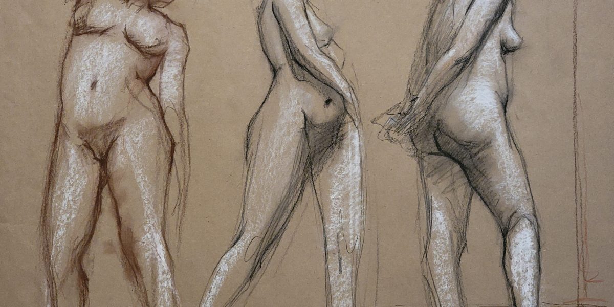 A Balancing Act of Tension, Movement and Light:  Sumptuous Figure Drawings of Isaac Pelepko